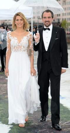 La princesse Tatiana et le prince Nikolaos de Grèce arrivent au dîner de gala du 80ème anniversaire du roi Harald et de la reine Sonja de Norvège à Oslo le 10 mai 2017