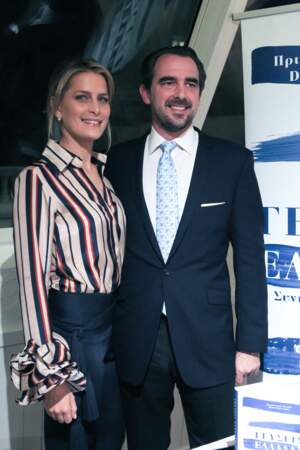 Tatiana Blatnik, accompagnée par son mari le prince Nikolaos de Grèce, présente son livre ''A Taste of Greece: Recipes, Cuisine & Culture'' à Athènes le 14 décembre 2016