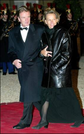 Bernard Kouchner et Christine Ockrent au diner de Gala à l'Élysée en l'honneur du roi Albert II de Belgique en 2003.