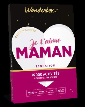 
Coffret Wonderbox « Je t’aime maman Sensation », Wonderbox, 99,90€