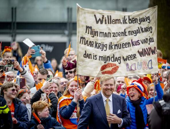 Willem-Alexander des Pays-Bas, lors de la 11ᵉ Fête du Roi 2024 à Emmen, province de Drenthe, le 27 avril 2024.