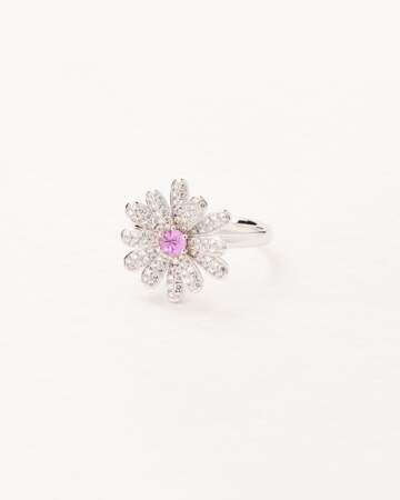 Maison Poiray - Boucles d’oreilles Flower en or blanc 18 carats (750/1000), Saphir rose et diamants - 5 650€