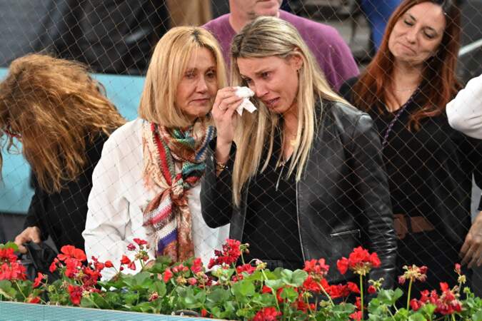 La mère et la soeur de Rafael Nadal au Tournoi de tennis de Madrid (Mutua Madrid Open) le 30 avril 2024.