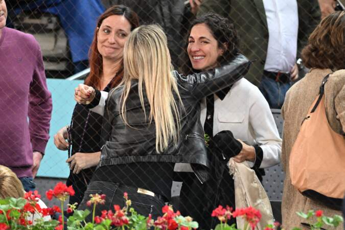 La soeur et la femme de Rafael Nadal au Tournoi de tennis de Madrid (Mutua Madrid Open) le 30 avril 2024.