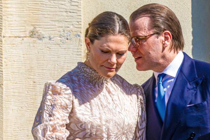 La princesse Victoria de Suède et Le prince Daniel de Suède lors des célébrations du 78ème anniversaire du roi de Suède dans la cour du Palais Royal de Stockholm, le 30 avril 2024.