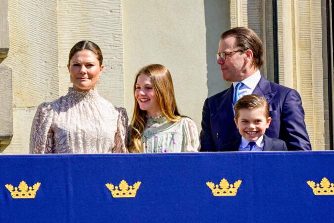 La princesse Victoria de Suède, le prince Daniel de Suède, la princesse Estelle de Suède et le prince Oscar de Suède, le 30 avril 2024.