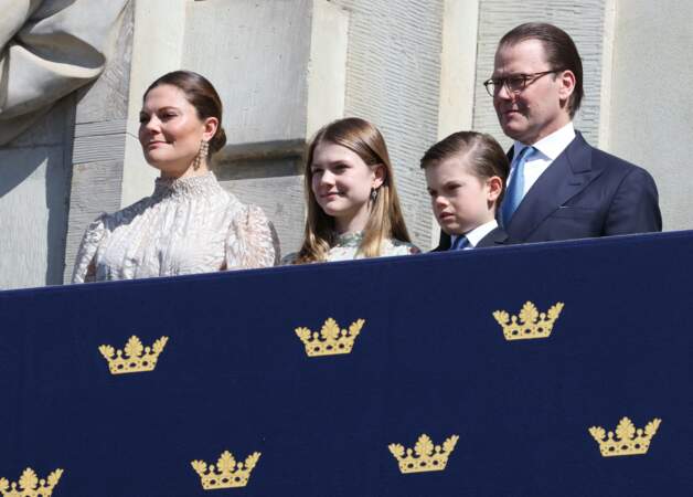 La princesse Victoria de Suède, Le prince Daniel de Suède,  La princesse Estelle de Suède, Le prince Oscar, le 30 avril 2024.