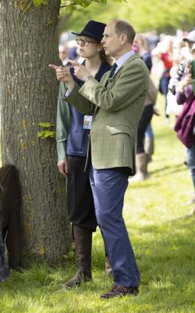 Le prince Edward et sa fille Lady Louise Windsor, au "Royal Windsor Horse Show 2024" à Windsor, le 4 mai 2024