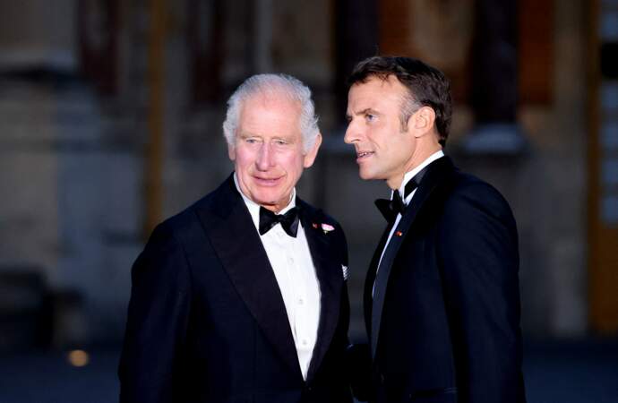 Emmanuel Macron et Charles III se sont retrouvés lors d'un dîner d'Etat au château de Versailles, le 20 septembre 2023.