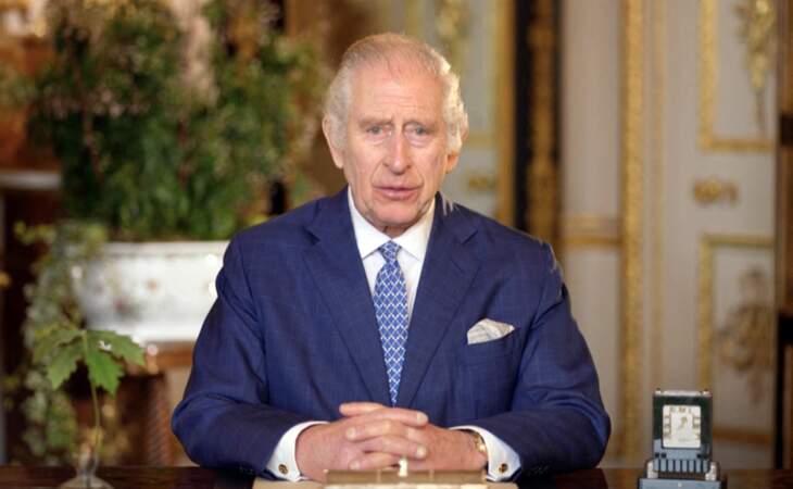 Première vidéo publique du roi Charles III depuis l'annonce de son cancer, diffusée le 24 mai 2024 à l'occasion du Commonwealth Day, à Westminster.