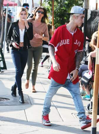 Justin et Hailey Bieber à West Hollywood, le 21 janvier 2015