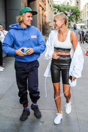 Justin Bieber et sa fiancée Hailey à New York, le 12 juillet 2018