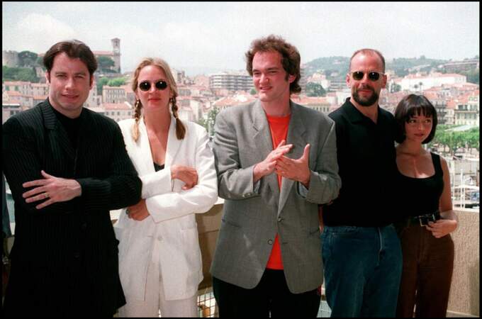 Uma Thurman au Festival de Cannes 1994 pour présenter Pulp Fiction 