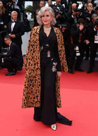 Jane Fonda arrive à la cérémonie d'ouverture de la 77ème édition du Festival de Cannes, le 14 mai 2024