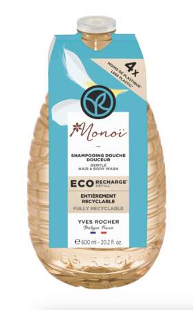 Shampooing douche eco-recharge Monoï, Yves Rocher, 11,90€ les 600 ml en boutique et sur yves-rocher.fr