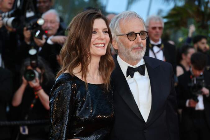 Fabrice Luchini et Chiara Mastroianni complices sur le tapis rouge du film Marcello Mio au Festival de Cannes, le 21 mai 2024