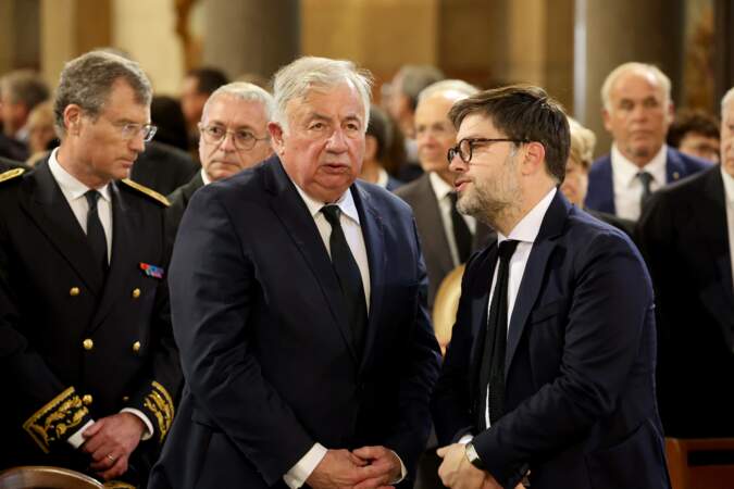 Gérard Larcher, président du Sénat, et Benoit Payan, actuel maire de Marseille, aux obsèques de Jean-Claude Gaudin