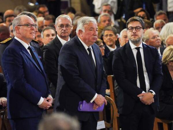 Le prince Albert II de Monaco, Gérard Larcher et Benoît Payan aux obsèques de Jean-Claude Gaudin