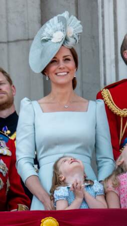 Kate Middleton et sa fille lors du rassemblement militaire "Trooping the Colour" 2018