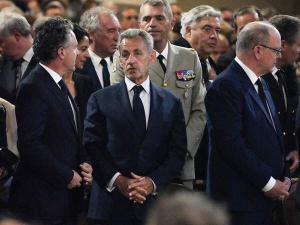 Christophe Béchu, Nicolas Sarkozy et le prince Albert II de Monaco aux obsèques de Jean-Claude Gaudin