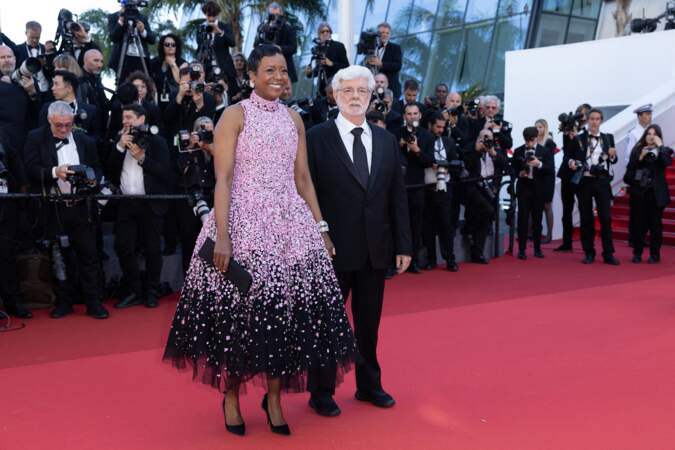 George Lucas et sa femme Mellody Hobson à la cérémonie de clôture du 77e Festival de Cannes