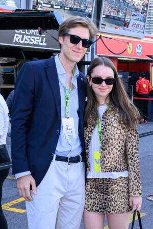Alexandra de Hanovre et son compagnon Ben-Sylvester Strautmann dans les stands du Grand Prix Monaco 2024, le 25 mai 2024.