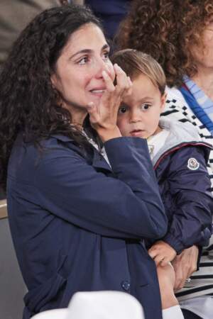 Xisca Perello en larmes après la défaite de son époux Rafael Nadal au premier tour de Roland-Garros, le 27 mai 2024