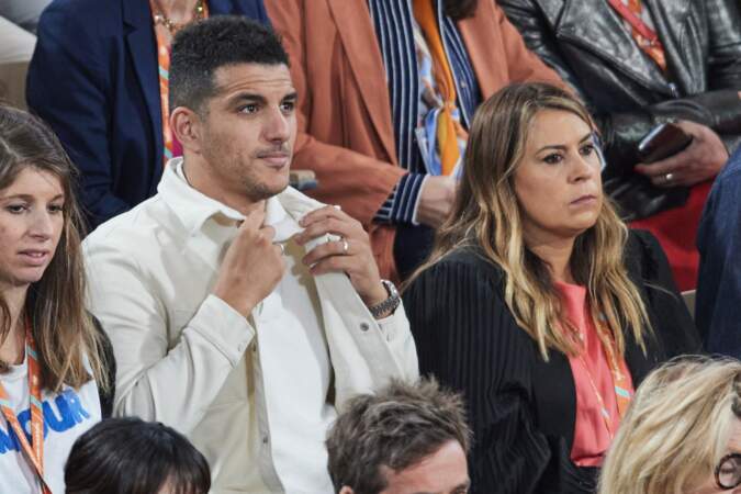 Marion Bartoli et son mari Yahya Boumediene dans les tribunes de Roland-Garros, le 27 mai 2024