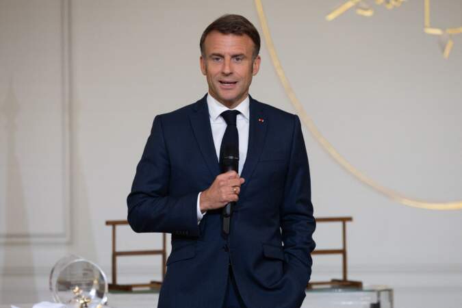 Emmanuel Macron - Remise des prix "Non au Harcèlement 2024" au palais de l'Elysée à Paris