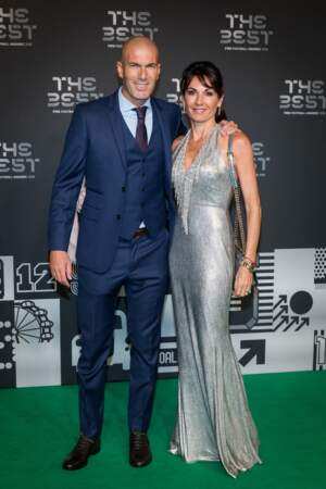 Zinedine Zidane et sa femme Véronique à la cérémonie des Trophées Fifa au Royal festival Hall à Londres, le 25 septembre 2018