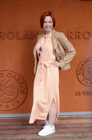 Natasha St-Pier en robe fendue à Roland Garros, le 28 mai 2024