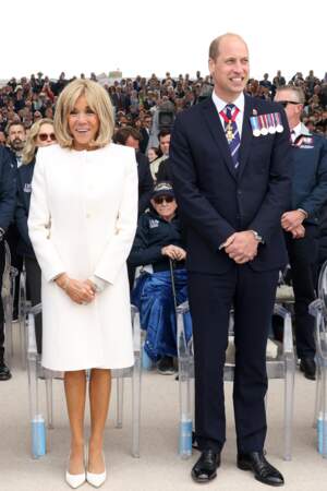 Brigitte Macron fait preuve d'élégance aux côtés du prince William lors des commémoration du 80ème anniversaire du débarquement en Normandie, le 6 juin 2024