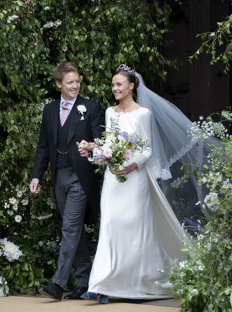 Hugh Grosvenor et Olivia Henson font leur première apparition en tant que jeunes mariés, le 7 juin 2024