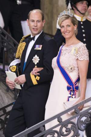 Le prince Edward et son épouse Sophie de Wessex lors du mariage de la princesse Madeleine de Suède avec Chris O'Neill au Palais Royal à Stockholm, le 8 juin 2013