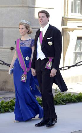 La princesse Kelly et le prince Hubertus de Saxe-Coburg lors du mariage de la princesse Madeleine de Suède avec Chris O'Neill au Palais Royal à Stockholm, le 8 juin 2013