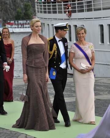 La princesse Charlene de Monaco lors du mariage de la princesse Madeleine de Suède avec Chris O'Neill au Palais Royal à Stockholm, le 8 juin 2013