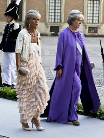 La princesse Birgitta et la princesse Margarehta de Suède lors du mariage de la princesse Madeleine de Suède avec Chris O'Neill au Palais Royal à Stockholm, le 8 juin 2013
