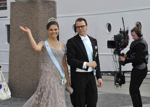 Le prince Daniel et la princesse Victoria de Suède lors du mariage de la princesse Madeleine de Suède avec Chris O'Neill au Palais Royal à Stockholm, le 8 juin 2013