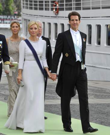 Le prince Paul et la princesse Marie-Chantal de Grèce lors du mariage de la princesse Madeleine de Suède avec Chris O'Neill au Palais Royal à Stockholm, le 8 juin 2013