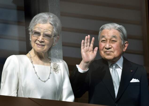 L'impératrice émérite du Japon Michiko et l'empereur émérite du Japon Akihito le 2 janvier 2023