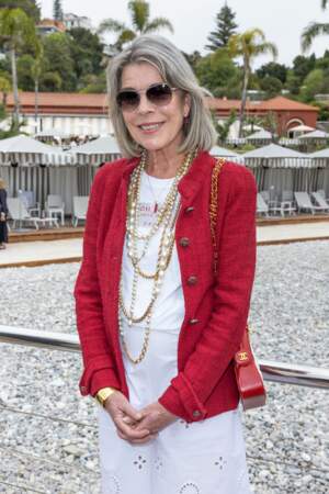 Caroline de Hanovre au défilé croisière Chanel au Monte Carlo Beach à Monaco, le 5 mai 2022