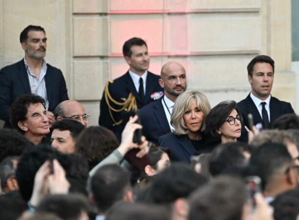 Brigitte Macron lors de la fête de la Musique dans la cour de l'Élysée, à Paris, le 21 juin 2024
