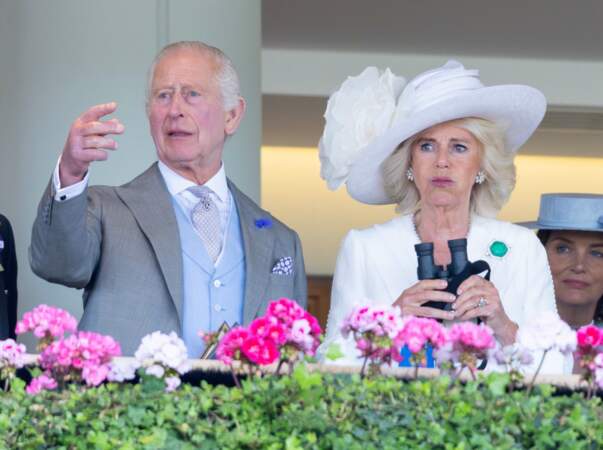 La reine Camilla soupire devant les courses hippiques au Royal Ascot, le 20 juin 2024