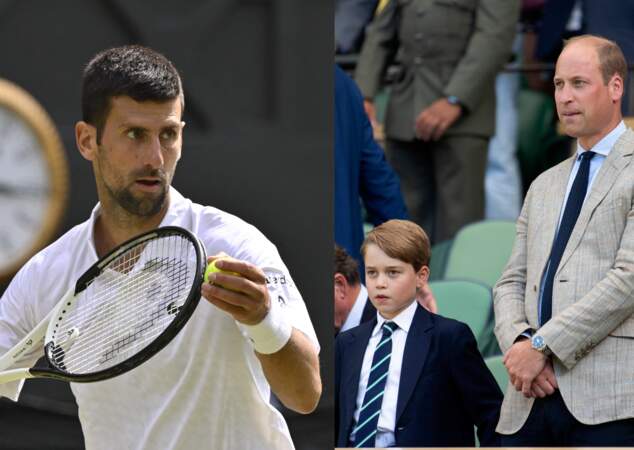 Le prince George a rencontré Novak Djokovic après la finale du tournoi de Wimbledon organisée le 10 juillet 2022 à Londres.