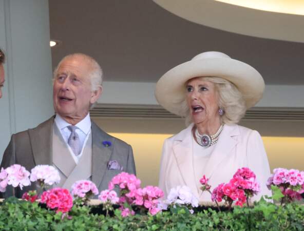 Charles III et Camilla lors des courses hippiques Royal Ascot, le 22 juin 2024