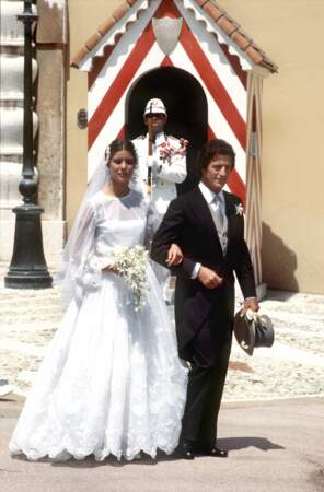 La princesse Caroline de Monaco et Philippe Junot le jour de leur mariage le 29 juin 1978