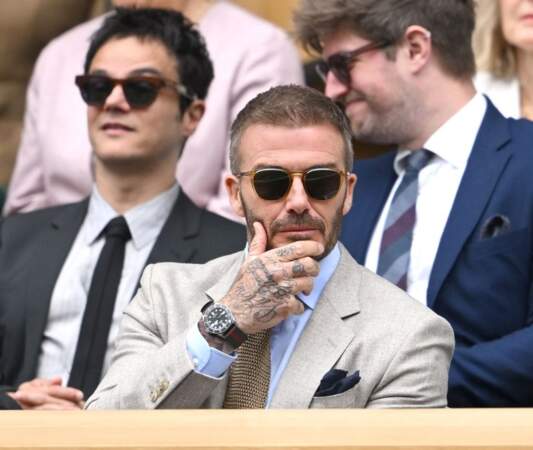 David Beckham semble attendre le début du match avec impatience, lundi 1ᵉʳ juillet à Londres. 