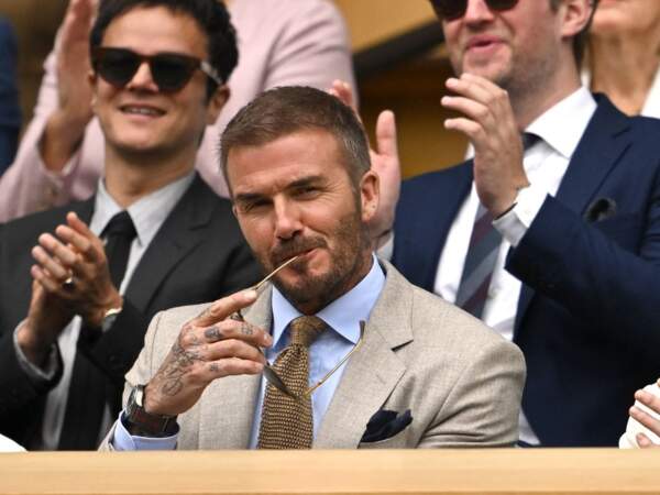 Très concentré sur la compétition, David Beckham suit les actions des joueurs avec une beaucoup d'attention, lundi 1ᵉʳ juillet à Londres. 