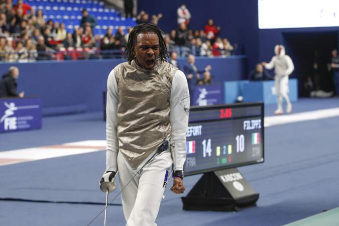 Enzo Lefort au Mazars Challenge International de Paris (Coupe du Monde de Fleuret), le 13 janvier 2024