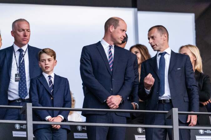 Le prince William et le prince George dans les tribunes lors de la finale de l'Euro 2024 à Berlin